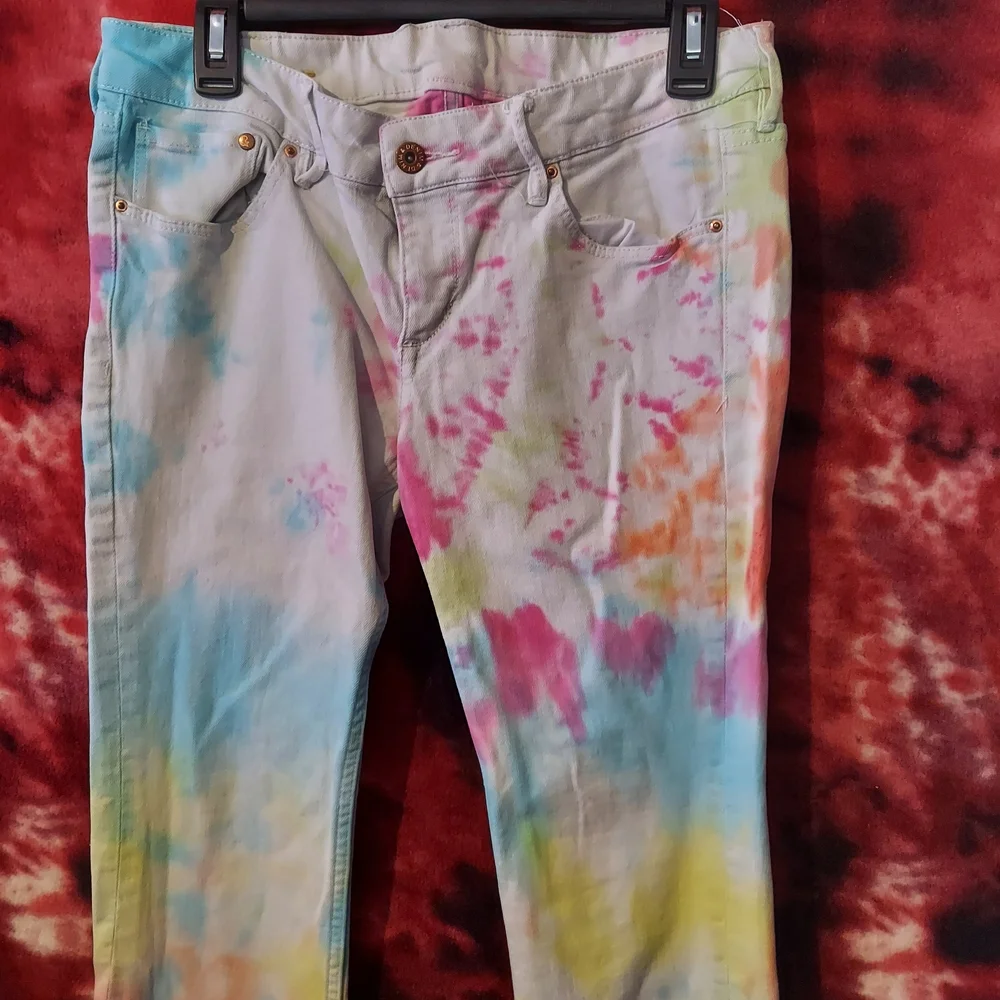 Multicolor Tie-Dye Women Jeans - Picture 1 of 2